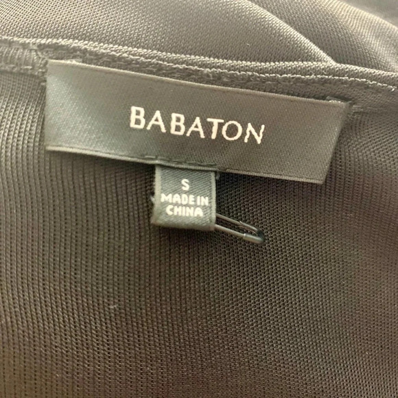 Aritzia Babaton Draped Dress Ruched Faux Wrap Long Sleeve Black Size‎ Small - Picture 10 of 11